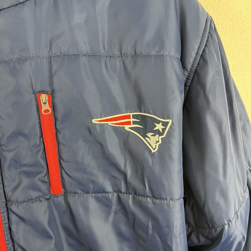 NFL Pro Line New England Patriots 2-in-1 Hooded Puffer Fleece Jacket Mens XL - Picture 3 of 11